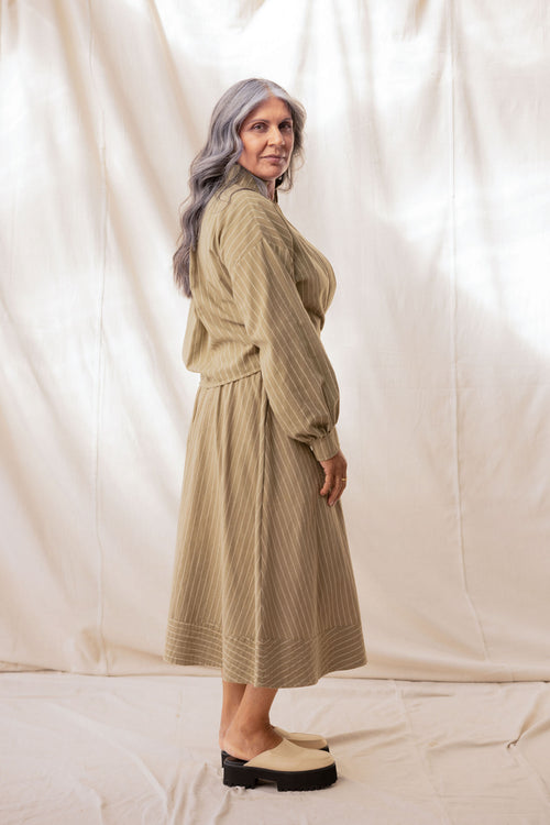 ReCreate Clothing | Boxy Shirt | Moss Stripe