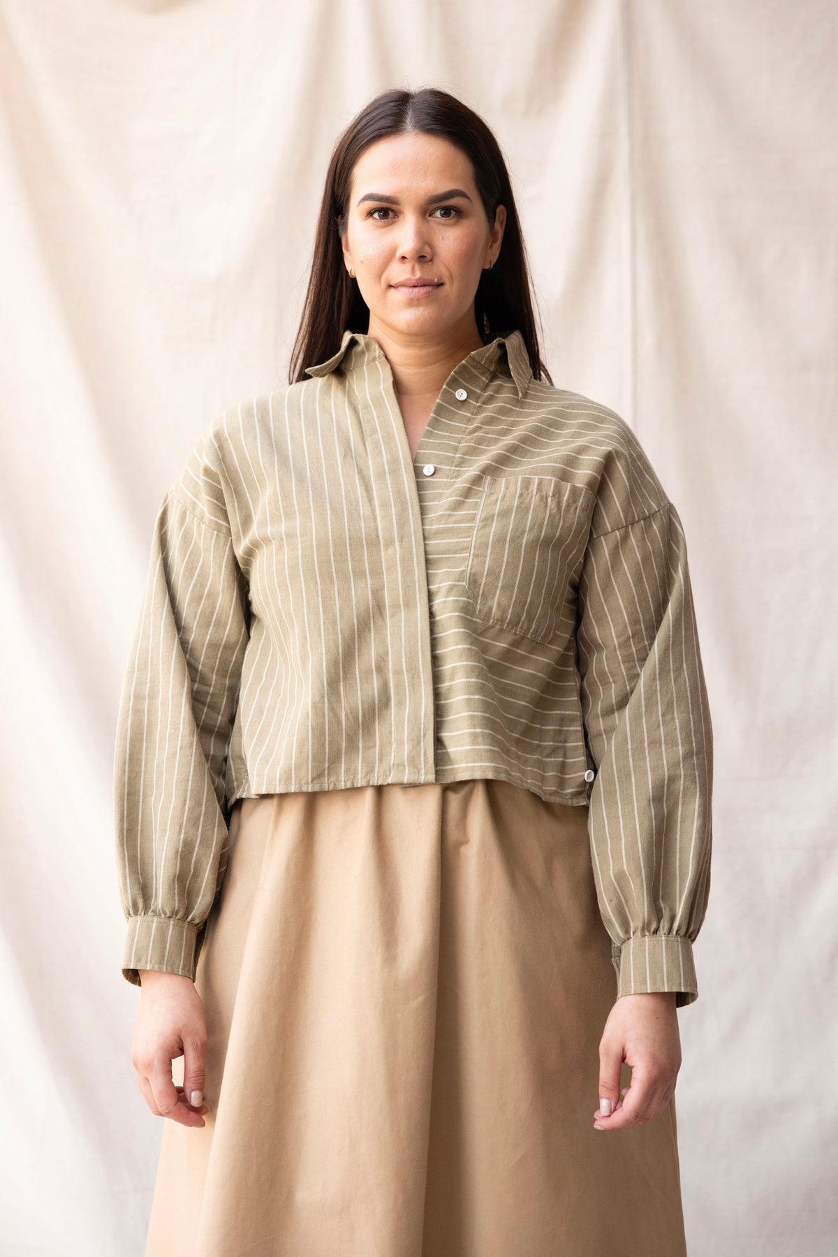ReCreate Clothing | Boxy Shirt | Moss Stripe