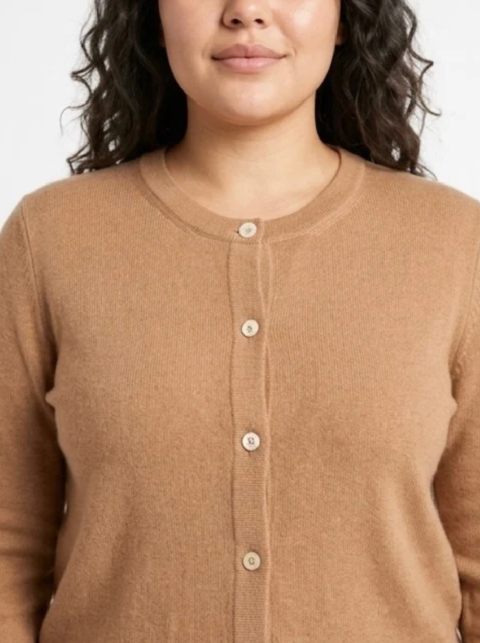 Loomwares | Pure Cashmere Classic Cardigan | Camel